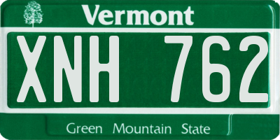 VT license plate XNH762