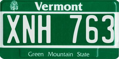 VT license plate XNH763