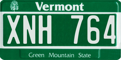 VT license plate XNH764