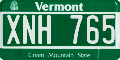 VT license plate XNH765