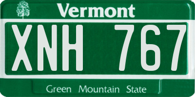 VT license plate XNH767