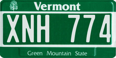 VT license plate XNH774