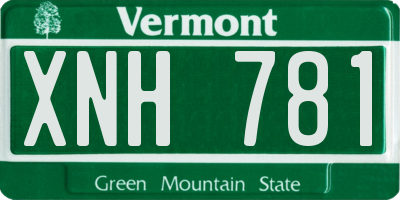 VT license plate XNH781