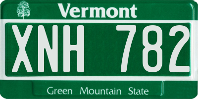 VT license plate XNH782