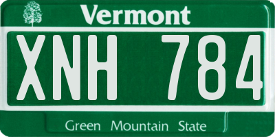 VT license plate XNH784