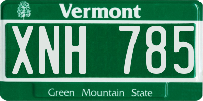 VT license plate XNH785