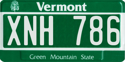 VT license plate XNH786