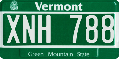 VT license plate XNH788