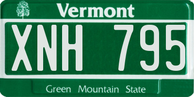 VT license plate XNH795