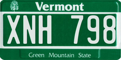 VT license plate XNH798