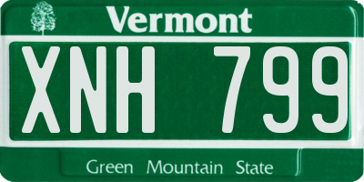 VT license plate XNH799