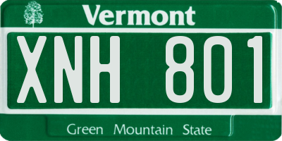 VT license plate XNH801