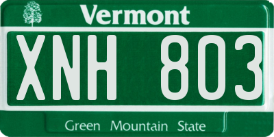 VT license plate XNH803