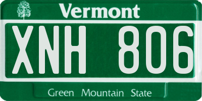 VT license plate XNH806