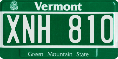 VT license plate XNH810