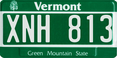 VT license plate XNH813