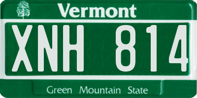 VT license plate XNH814