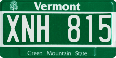 VT license plate XNH815