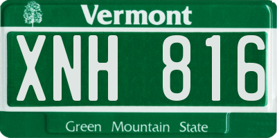 VT license plate XNH816