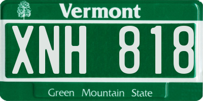 VT license plate XNH818
