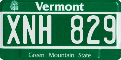 VT license plate XNH829