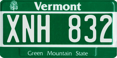 VT license plate XNH832