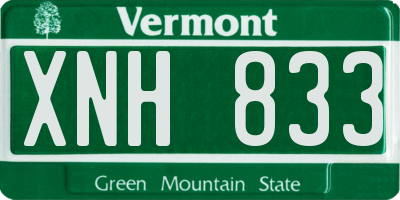 VT license plate XNH833