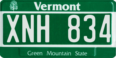 VT license plate XNH834