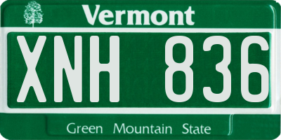 VT license plate XNH836