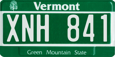 VT license plate XNH841