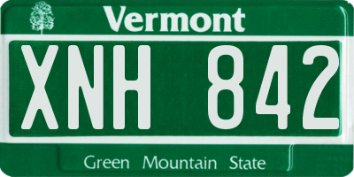 VT license plate XNH842