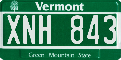 VT license plate XNH843
