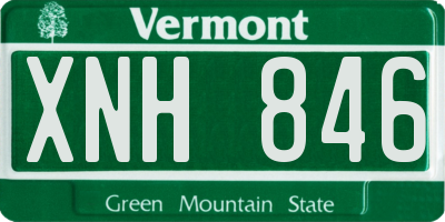 VT license plate XNH846