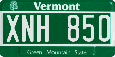 VT license plate XNH850