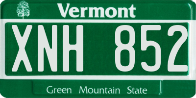 VT license plate XNH852