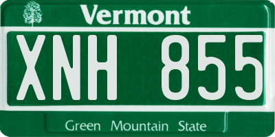 VT license plate XNH855