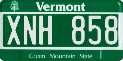 VT license plate XNH858