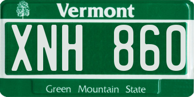 VT license plate XNH860