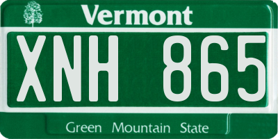VT license plate XNH865