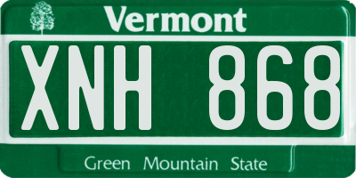 VT license plate XNH868