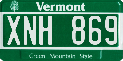VT license plate XNH869