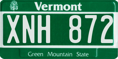 VT license plate XNH872