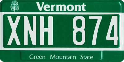 VT license plate XNH874
