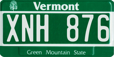 VT license plate XNH876