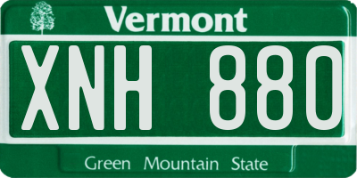 VT license plate XNH880