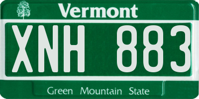 VT license plate XNH883