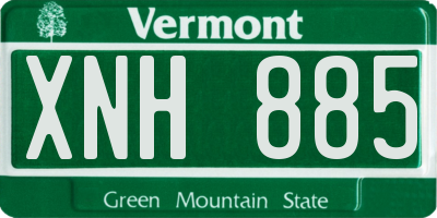 VT license plate XNH885
