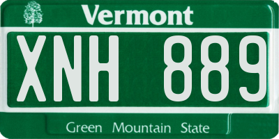 VT license plate XNH889