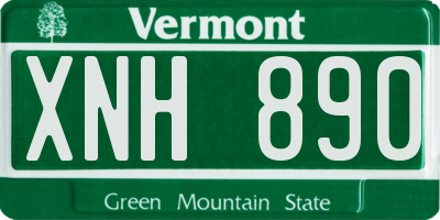 VT license plate XNH890