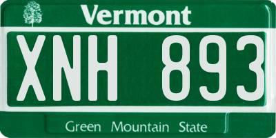 VT license plate XNH893
